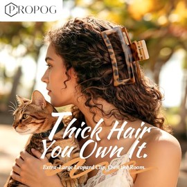 Hair Clip Large 13 cm, Hair Clip Non-Slip Hair Clips Women's Claw Clip Hair Clip Extra Large Hair Clips for Thick Hair Long Hair (Leopard Print Colour)