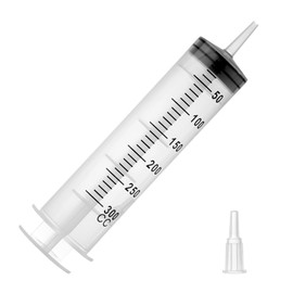 300 ml Large Syringe Plastic, Pet Feeding Syringe Sterile Packaging for Scientific Laboratories, Measurement, Dispensing, Watering, Refill