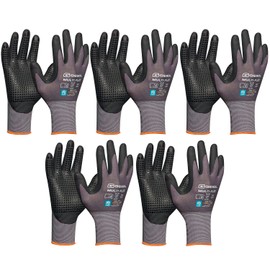 vasalat Gebol Multiflex Work Gloves with Nubs, Assembly Gloves, Size 7, Robust and Breathable, 5 Pairs