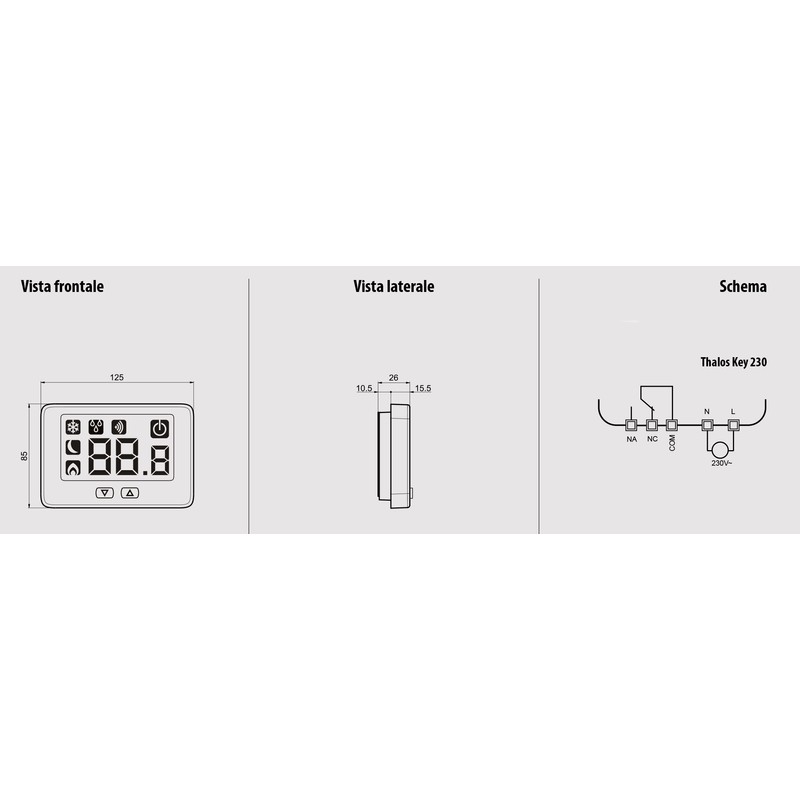 Thalos Key 230 Wall Thermostat 230 V, VE720900