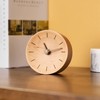 Navaris Analogue Wooden Table Clock Round - 11 x 11
