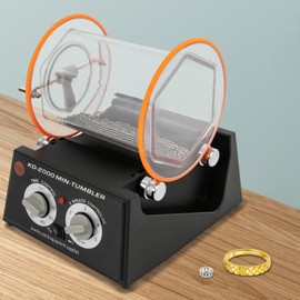 LyeXD 60W Jewelry Polisher Tumbler, 11.02 lbs Capacity Jewelry Polishing Machine Mini Polisher Tumbler Rotary Tumbler with 1-5 Adjustable Speed, Jewelry Polishing Finishing Machine for Jewelry