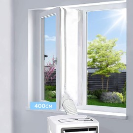 EGNBU Window Seal for Portable Air Conditioners, Tumble Dryers, Exhaust Air Dryers, Hot Air Stop to Attach to Windows, Skylights and Casement Windows, No Drilling Holes Required, 400 cm