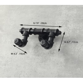 Y-Nut Industrial Pipe Robe Towel Rack Hooks - Rustic Iron Clothes Coat Hanger Holders with Screws HOOK-02