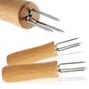 com-four® 8 x Corn Forks with 3 Stainless Steel Tines,