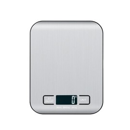 Trainr Digital Food Scale with 2 AAA Batteries Trnr-FDSCLE-SLV, Food Scale for Kitchen, Cooking Scale with Zero Tare Option, Kitchen Scale Weighs up to 11 Pounds, Measures in KG, G, LB, OZ, and ML