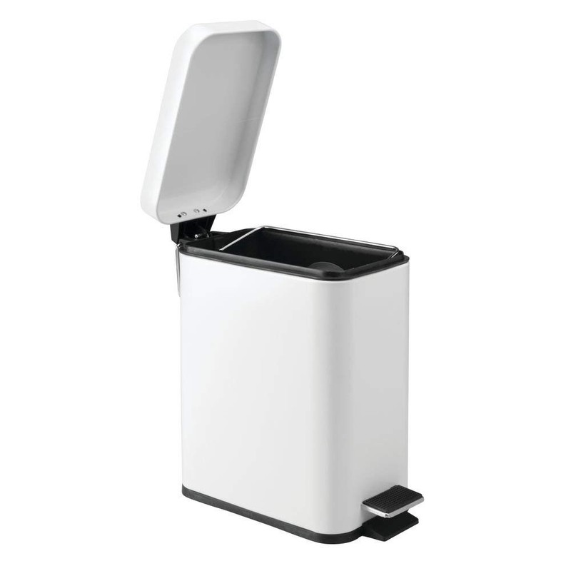PEDAL BIN BATHROOM 5L SLIM RECTANGULAR REMOVABLE BUCKET WASTE DUST