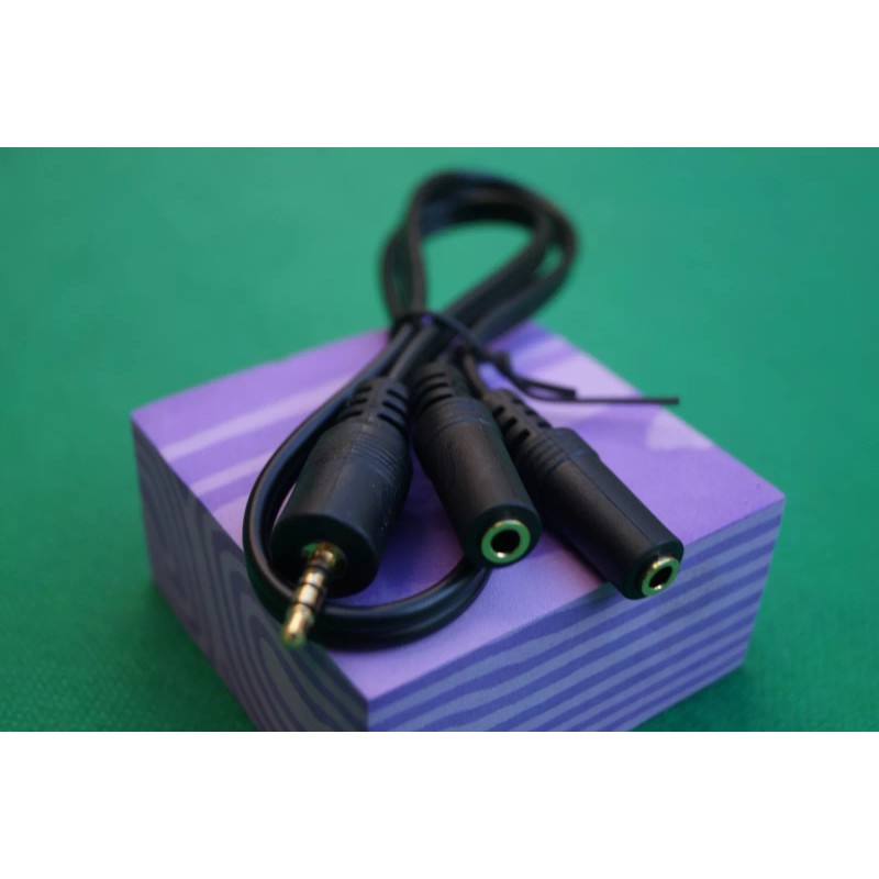 DC Pro 3.5mm 4 Pole TRRS Adapter Y-cable For Headsets,