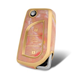 WORCAS - Funda para llavero compatible con Toyota Avalon Camry Corolla Fortuner Highlander Levin RAV5 LE Sequoia Sienna Tacoma Tundra Yaris (patrón Yellowstone)