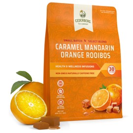 Cederberg Tea Company Caramel Mandarin Orange Rooibos Tea Bags - Made with Organic Red Rooibos Tea, South African Herbal Tea, Naturally Caffeine Free Tea, Small Batch - Select Blend Non-GMO, Premium Leaf, Antioxidant-Rich, 30 Count