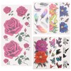 Healeved 8sheets Rose Peony Flower Temporary Stickers for Parties Easy