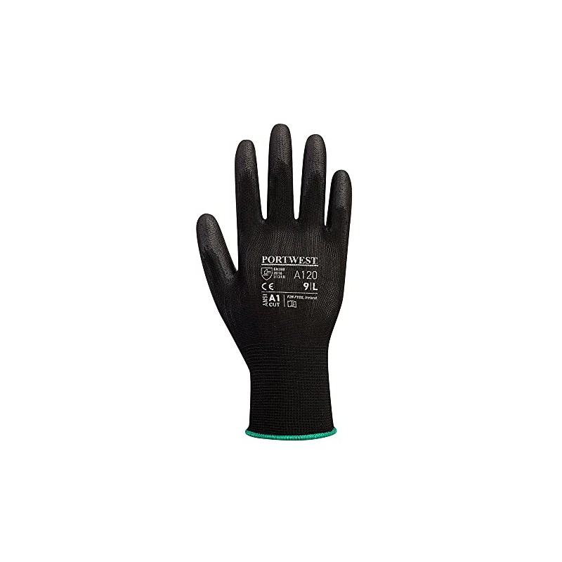 Portwest A120 Breathable PU Palm Glove Black, XX-Small