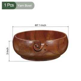 YOKIVE Wooden Yarn Bowls for Crochet Bamboo Yarn Knitting Bowl for Mother Grandma Women Lover, 7.1" x 3"