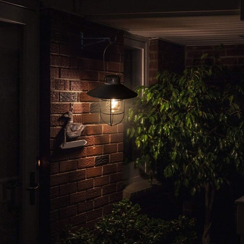 Outdoor Solar Hanging Lanterns Vintage Solar Garden Light with Warm