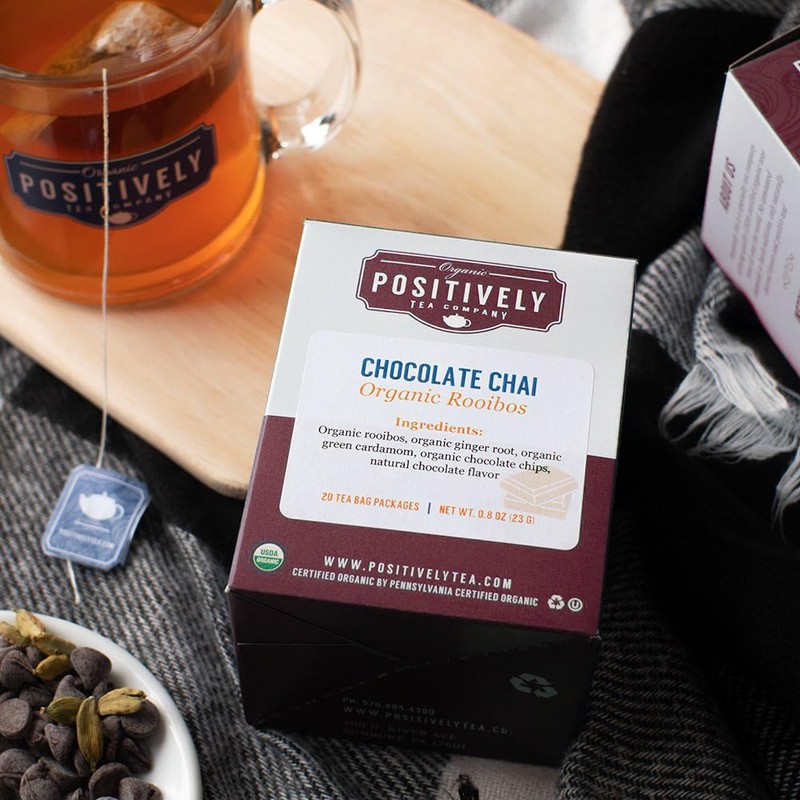Organic Positively Tea Company, Rooibos Chocolate Chai Tea Bags, 20