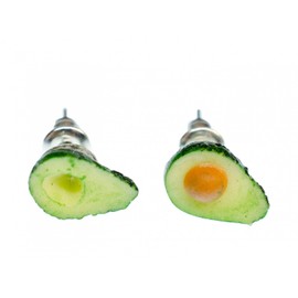 Miniblings Avocado Stud Earrings Holiday Party Summer Fruit Kawaii Handmade Fashion Jewellery I Earrings Stud Earrings, polymer clay, No Gemstone