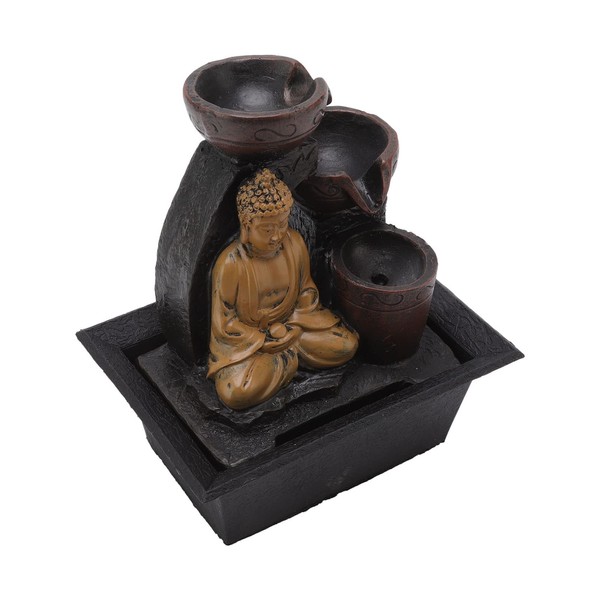 Mumusuki Buddha Fountain, 3 Tier Relaxation Tabletop Fountain Buddha Water