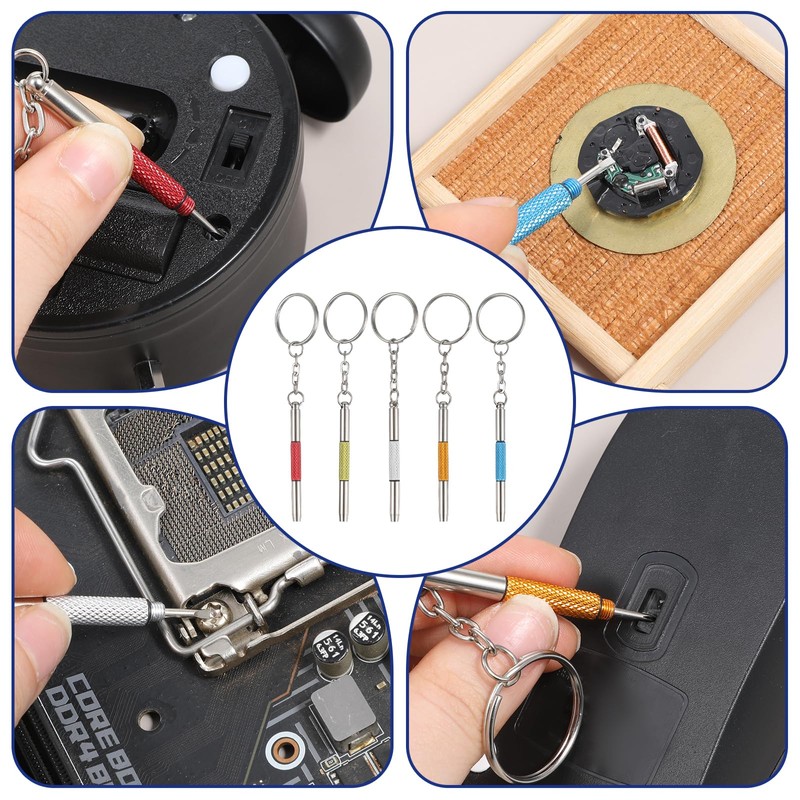 Mini Eyeglass Screwdriver, 5 Pcs 3 in 1 Precision Stainless