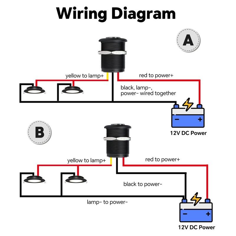 Obeaming 12V Dimmer Campervan Boat Light High-Side PWM Dimming Switch,