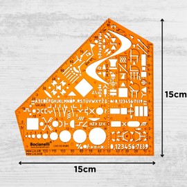 Elektriker Schablone - Elektroniker Schablone - Elektro Schablone für Technisches Zeichnen - Zeichenschablone Elektrotechnik - Zeichenwinkel Elektrotechnik - Elektroinstallation Schablonen