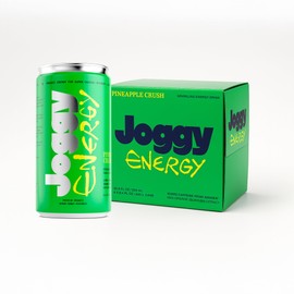 Joggy Joggy Clean Energy Drink | Pineapple Crush (4pk) | Organic Pre Workout Beverage with 150mg Guayusa Caffeine & No Added Sugar | Plant-Based, Gluten Free, Non-GMO, Vegan, Non-Jittery Focus Drink