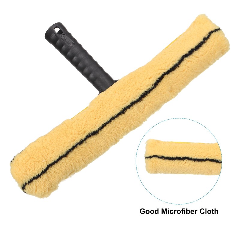 sourcing map Microfiber Scrubber Cleaning Tool with Black Handle for