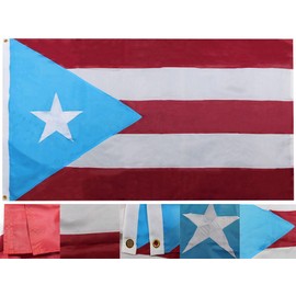 3x5 Light Blue Puerto Rico Premium 3'x5' Nylon 210D Embroidered Flag Banner