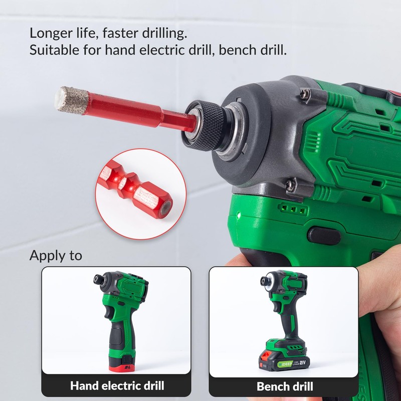 ZURPEMH 10pcs Diamond Drill Bit Sets, Core Drills for Porcelain,