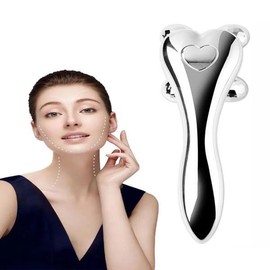1Pcs 4D 롤러 페이스 리프트 주름 실버 Y 모양 페이셜 아이 넥 근육 이완 슬리밍 마사지 휴식 도구 1Pc 4D Roller Face Lift Wrinkle Silver Y Shape Facial Eye Neck Muscle Relax Slming Massage Rest Tool [01 1 pc]