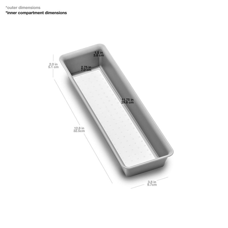 Madesmart Narrow Bin - Soft Grey