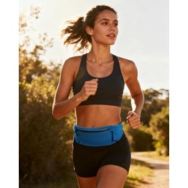 WATERFLY - Riñonera para correr con 3 bolsillos, transpirable, para hombres y mujeres, para entrenamiento, ejercicio, fitness, soporte para teléfono, 