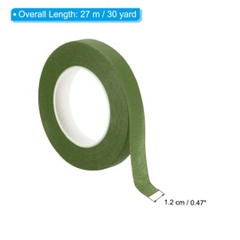 PATIKIL 30 Yards Floral Tape Florist Tape Crepe Paper Flower Bouquet Tape Waterproof for Flower Stem Wrapping Grass Green (27 Meters)