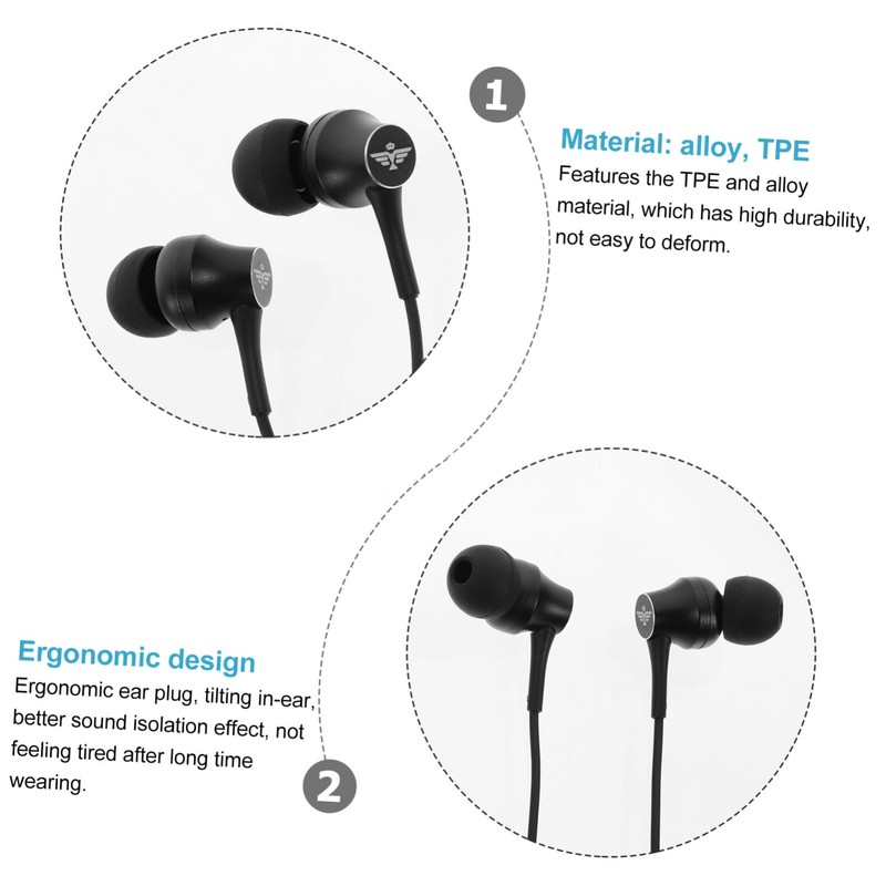 TEHAUX Wired Earphone Ergonomic in Ear Headphones for Phone Tablet