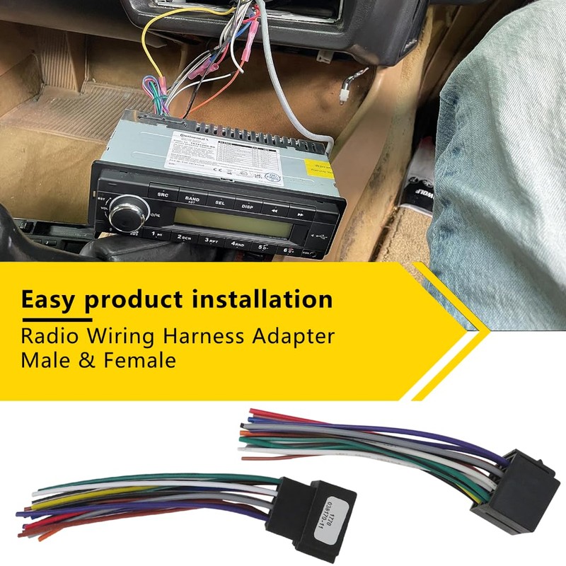 Car 16 Pin Radio Wiring Harness Adapter Male & Female