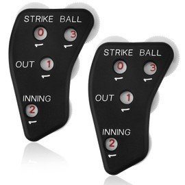 2PCS Baseball Umpire Clicker, 4 Wheels Baseball Indicator Umpire Not Easy to Slide Baseball Counter Clicker for Softball Coach Recording Outs & Innings Balls (Black)