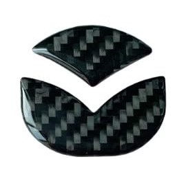 Mazda Car Carbon Fiber Logo Decoration Sticker Steering Interior Emblem Cover Steering Wheel Accessories Fit Axela Atenza RX-8 MPV Carol CX-3/5/8 Scrum Wagon Demio Biante Roadster ND (black)