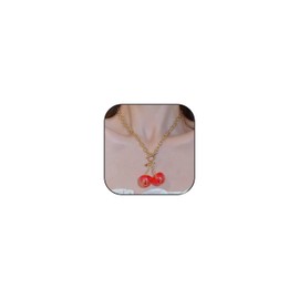 Volare Cherry Necklace for Women Cute Cherry Necklace Trendy Cherry Choker Necklace Cherry Jewelry for Women, Adjustable, Metal, No Gemstone