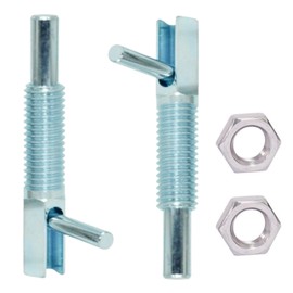 2pcs Retractable Indexing Plunger Pin, M6 Stainless Steel Spring Pin Spring L Handle Loaded Latch Spring Plunger Safety Pin Spring Latch Telescopic Locking Pin Spring Lock with Nut