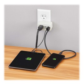 Eaton Tripp Lite SK10C32 Wall Outlet Extender & USB Charger, 1-Outlet Travel Power Strip Outlet Splitter, 1 USB & 1 USB-C Charging Ports, Gray, Lifetime Manufacturer's Warranty