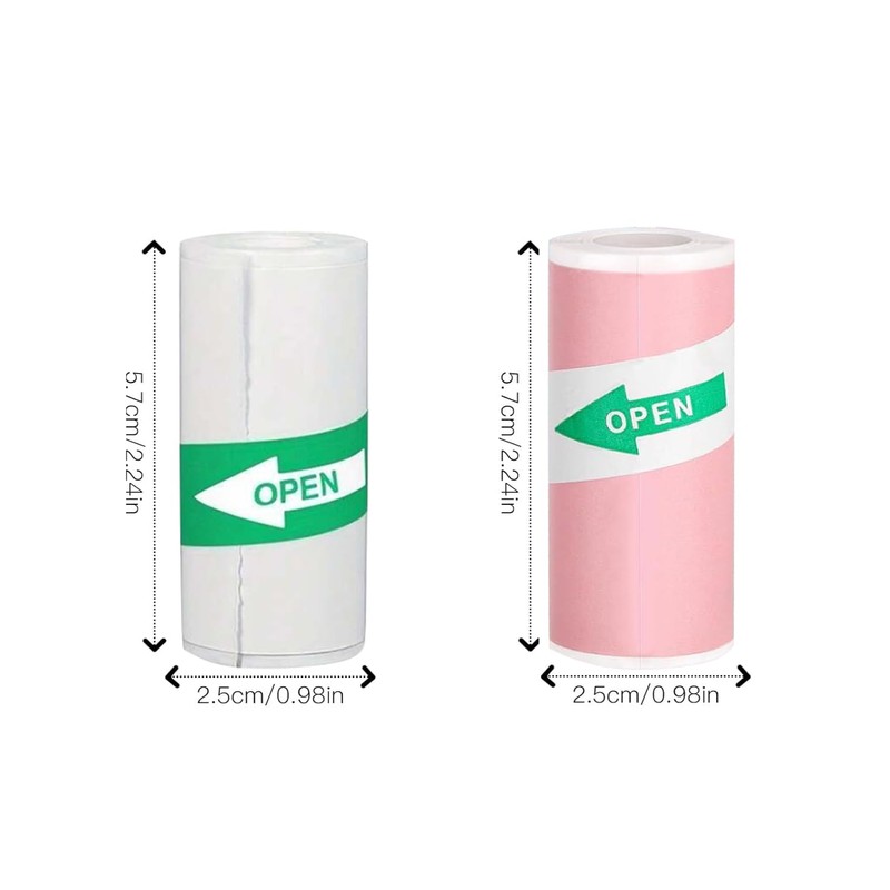 20 rolls Mini Printer Adhesive Stickers : 20 rolls colored，Compatible