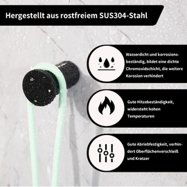 Vista Wall Hook Screw SUS304 Stainless Steel Coat Hooks Heavy Duty with Drilling for Bathroom, Bedroom, Kitchen, Bedroom, Bedroom, Black, Pack of 4