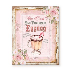 Christmas Canvas Wall Art Decor - Vintage Holiday Kitchen and Cafe Sign with Old-Fashioned Design - Rustic Christmas Artwork for Dining Room and Living Spaces - Festive Wall Decorations 11X14 inch