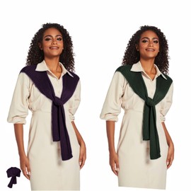 DaiDaili Ladies' Fashion accessories for Collarless top Women's knitted tippet shawl, large wool triangle scarf for Young fashion items (Deep Purple)