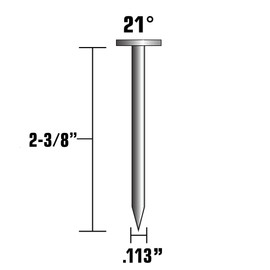 Metabo HPT Framing Nails | 2-3/8 in. x 0.113 | 21 Degree | Full Round Head | Ring Shank | Bright Basic | 2,000 Count | 10103MHPT