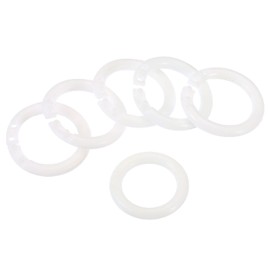 PATIKIL 50pcs 21mm Outside Diameter 15mm Inner Diameter Loose Leaf Rings Binder Rings Plastic for Book DIY Scrapbook Notebook Photo Album White