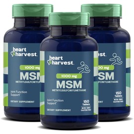 Heart & Harvest 1000mg MSM Methylsulfonylmethane Tablets, 3, 150 Tablets / Heart & Harvest 1000mg MSM 메칠설포닐메탄 타블렛, 3개, 150정