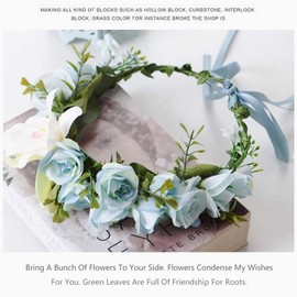 Flower Crown for Women Girls, Bridal Flower Crown for Wedding, Adjustable Simple Flower Headband for Women Girls Hawaiian