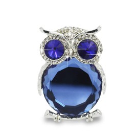 Bestbling Crystal Bling Sparking Car Fragrance Owl Car Diffusser Air Freshener with Vent Clip (Blue)