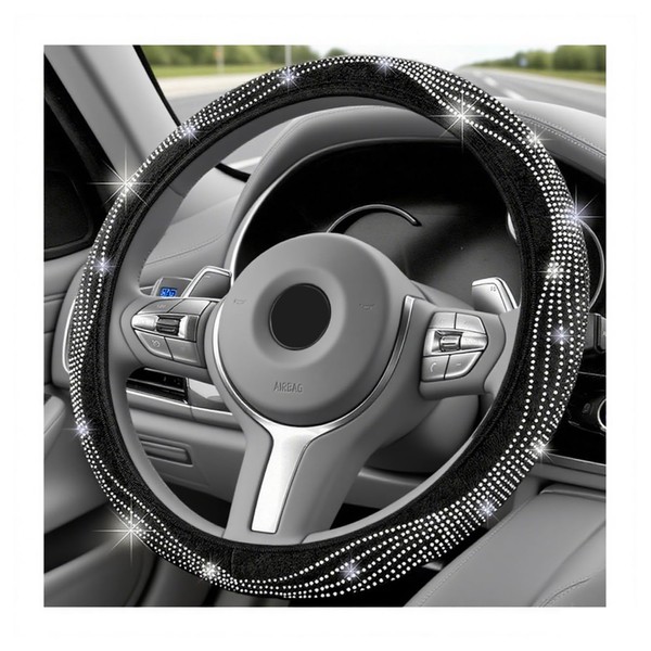 Car Steering Wheel Cover Women,Car Decor Bling Steering Wheel Cover