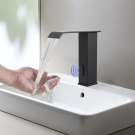 Hands-free Waterfall Bathroom Water Tap, Touchless Bathroom Faucet Safe to Use